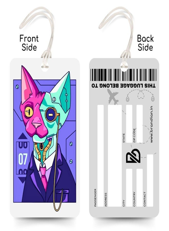 Brandian 01 Qty PVC Luggage Tags & Bag Tags for Suitcases - Vacation Message Print, with Silicon Strap (Multicolour) - Image 3